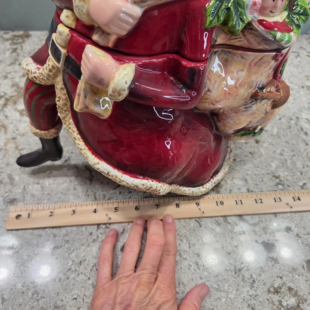 Certified International Enchanted Santa Cookie Jar Susan Winget Christmas Decor